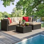Amazon.com: Tuoze 5 Pieces Patio Furniture Sectional Outdoor PE .