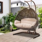 DIRECT WICKER DW Iron Luxury Double Seat Patio Swing Chair with .