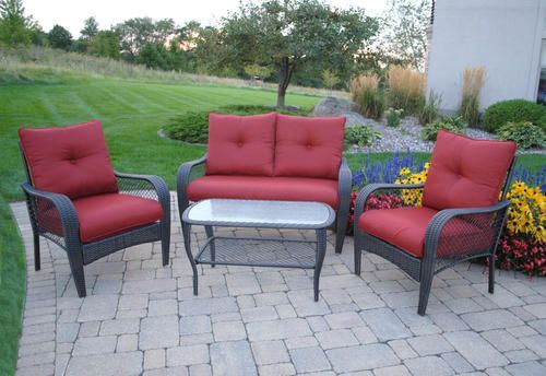 $381 at Menards for backyard creations deep seating 4 piece .