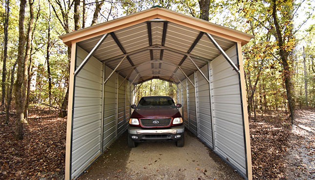 12x26 Metal Boat Carport | 12x26 Vertical Roof Metal Carpo