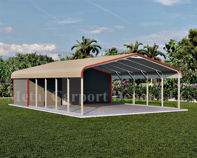 24' x 36' Metal Carport With Storage (Standard Roof) - Free .