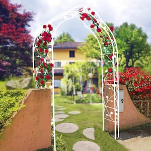 Cesicia 98.4 in. x 59 in. Metal Garden Arch Assemble Freely with 8 .