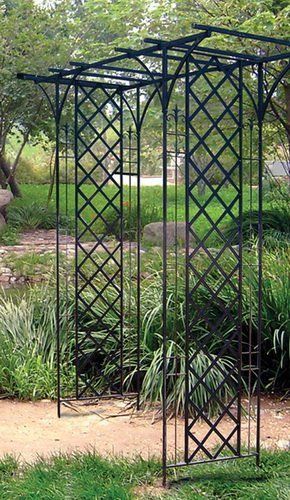 Panacea 89089 Black Garden Arbor 84"x75"x26" | Front garden design .