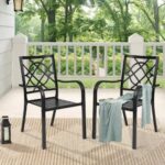 Suncrown Stacking Metal Outdoor Patio Dining Chair (2-Pack) HD .