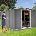 Amazon.com : Morhome 10FT x 8 FT Outdoor Storage Shed Metal Garden .