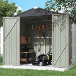 Tozey 4 ft. W x 6 ft. D Outdoor Storage Metal Shed Lockable Metal .