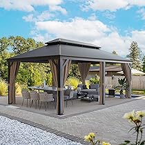 Amazon.com: Greesum 12'x20' Hardtop Metal Gazebo, Outdoor .