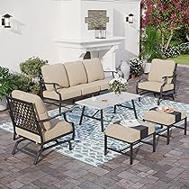 Amazon.com: SUNSHINE VALLEY Patio Furniture Set, Modern Metal .