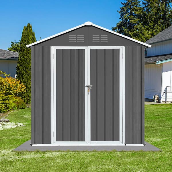 BTMWAY 6 ft. W x 4 ft. D Electro-Galvanized Metal Sheds and .