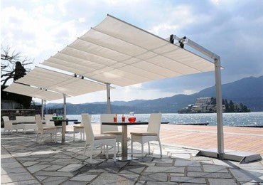 FIM Flexy Aluminum 8' x 12' Rectangular Offset Patio Umbrella .