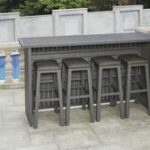 Backyard Creations® Galloway Gray 5-Piece Patio Bar Dining Set .