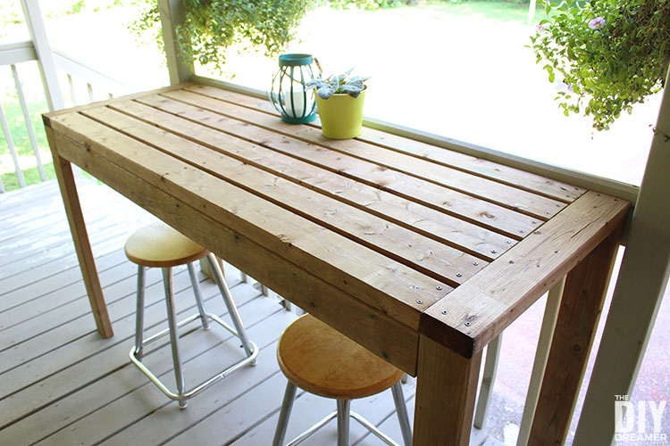 How to Build a 2x4 Outdoor Bar Table - The DIY Dream