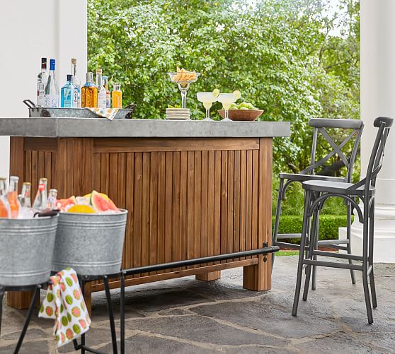 Abbott Concrete & Acacia Ultimate Outdoor Bar | Pottery Ba