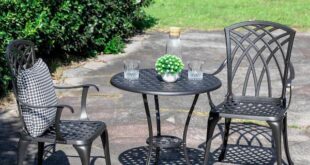 Nuu Garden 3-Piece Cast Aluminum Patio Bistro Set Rust-proof .