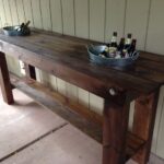 Outdoor serving table with built in ice buckets | Outdoor buffet .