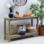 Cambridge Casual Braga Weathered Gray Wood Outdoor Side Table .