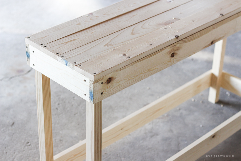 How to Build an Outdoor Console Table - Love Grows Wi