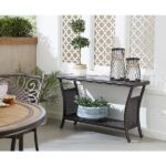 Hanover Traditions Aluminum Slat-Top Outdoor Console Table .
