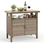 Amazon.com: YITAHOME Outdoor Storage Cabinet, Patio Bar Table with .