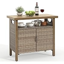 Amazon.com: YITAHOME Outdoor Storage Cabinet, Patio Bar Table with .