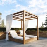 Teak Twin Outdoor Daybed Canopy - Et