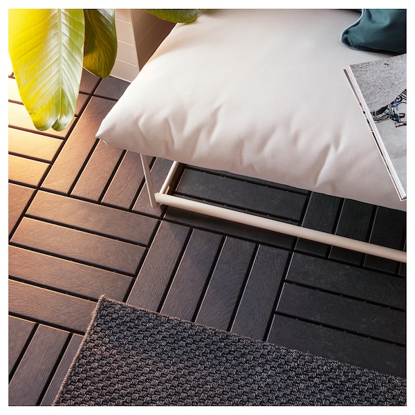 RUNNEN decking, outdoor, dark gray, 9 sq feet - IK