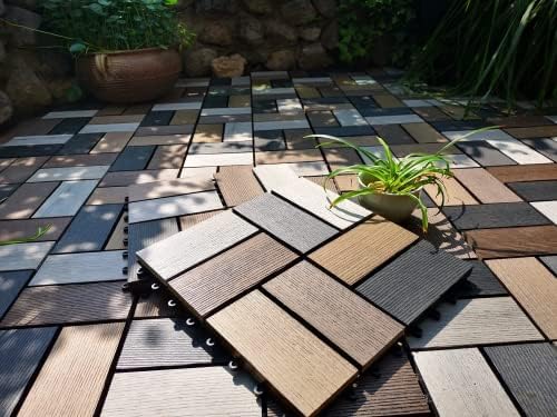 Amazon.com: buimpome WPC Patio Deck Tiles,DIY Interlocking Decking .