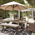 Beachcroft Outdoor Dining Table with Umbrella Option | Ashl