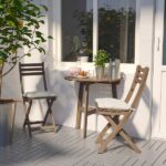 ASKHOLMEN chair, outdoor, foldable light brown stained - IK