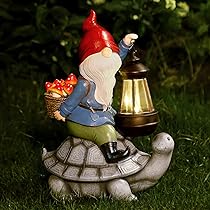 Amazon.com: Gnome and Turtle Garden Decor, Large Outdoor Garden .