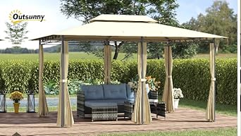 Amazon.com : Outsunny 10' x 13' Patio Gazebo, Outdoor Gazebo .