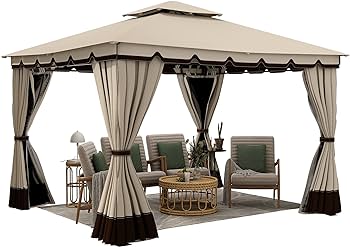 Amazon.com : YITAHOME 10x12ft Gazebo for Patios Outdoor Double .