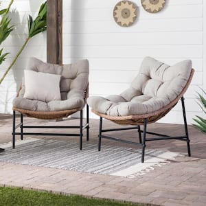 Walker Edison Furniture Company Papasan Rattan Removable Cushions .