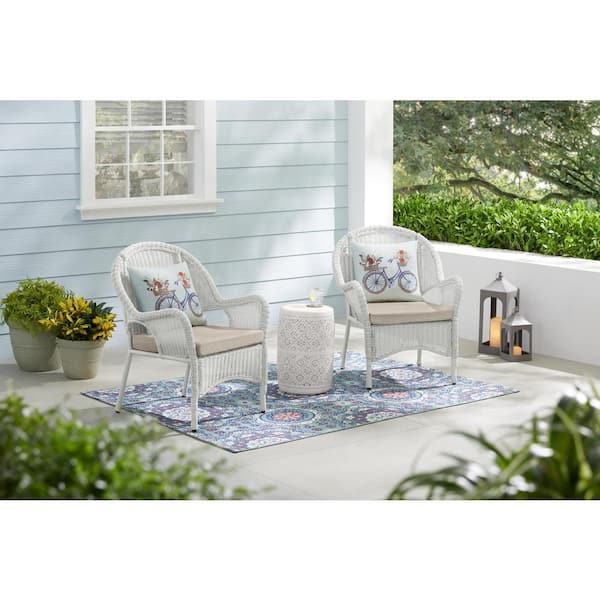 Hampton Bay Rosemont White Weather Resistant UV Protected Steel .