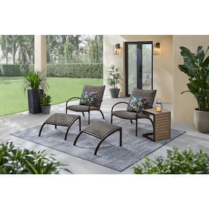 StyleWell Fairgrove Black Stationary Leisure Padded Wicker Outdoor .