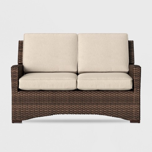 Halsted Wicker Patio Loveseat - Tan - Threshold™ : Targ