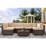 Amazon.com: U-MAX 7 Piece Outdoor Patio Furniture Set, PE Rattan .