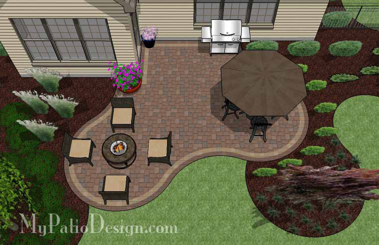 Small Outdoor Living Patio Design | Downloadable Plan .