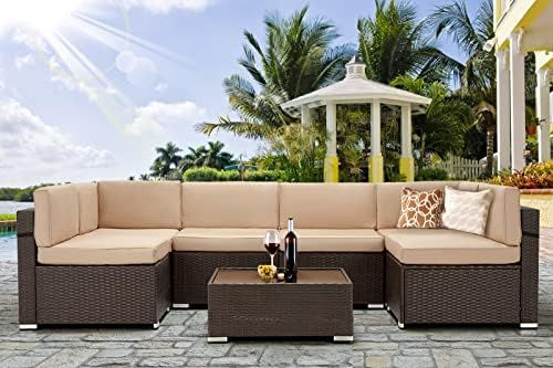 Amazon.com: U-MAX 7 Piece Outdoor Patio Furniture Set, PE Rattan .