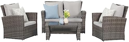 Amazon.com: Wisteria Lane 4 Piece Outdoor Patio Furniture Sets .