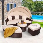 Amazon.com: AECOJOY Patio Furniture Outdoor Daybed with .
