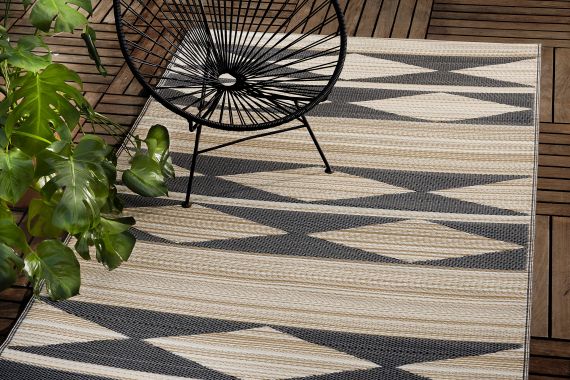 Fab Habitat Geometric Waterproof Recycled Plastic Outdoor Rug For Sa