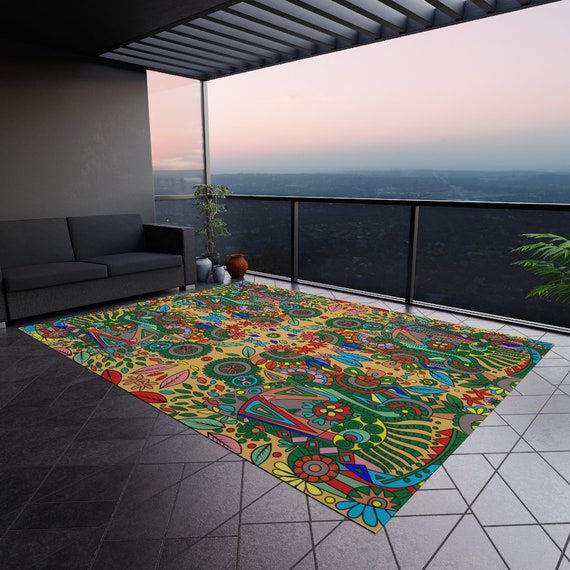 Unique Colorful Outdoor Rug, Indoor Outdoor Rug for Patio ,outdoor .