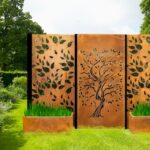 Custom Made Size Outdoor Privacy Screen, Leaves and Tree Outdoor .