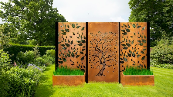 Custom Made Size Outdoor Privacy Screen, Leaves and Tree Outdoor .