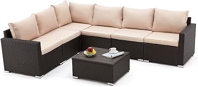 Amazon.com: Devoko 7 Pieces Outdoor Sectional Sofa Patio Furniture .