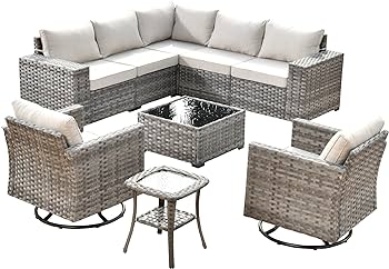 Amazon.com: Patio Furniture Sets Outdoor Sectional Sofa Swivel .