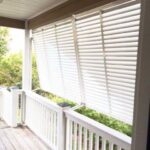 Our bahama shutters look great on this covered porch. They also .