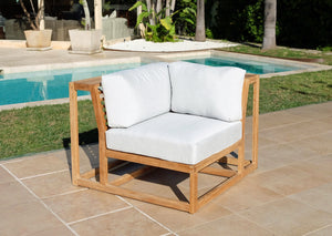 Teak Corner Chair | Subrella Cushion | Modular Patio Furniture .