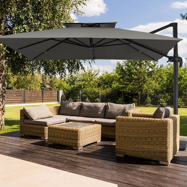 JEAREY 10 ft. x 10 ft. Square Two-Tier Top Rotation Outdoor .